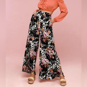 Floral Wide-Leg Women's Pants